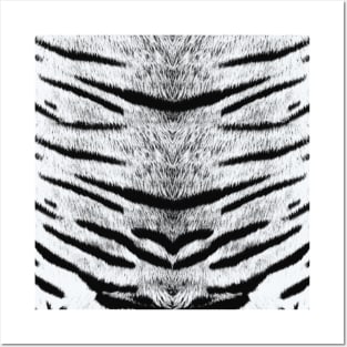 White tiger pattern Posters and Art